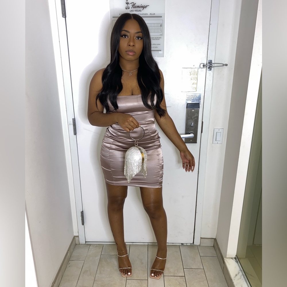 Sleek Satin Mini Dress
